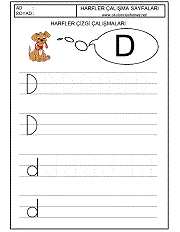 okul öncesi harfler çizgi çalışmaları d harfi